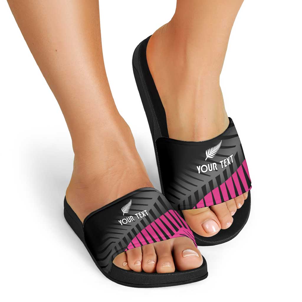New Zealand Silver Fern Rugby Custom Slide Sandals 2025 All Black Go Champions - Polynesian Pride
