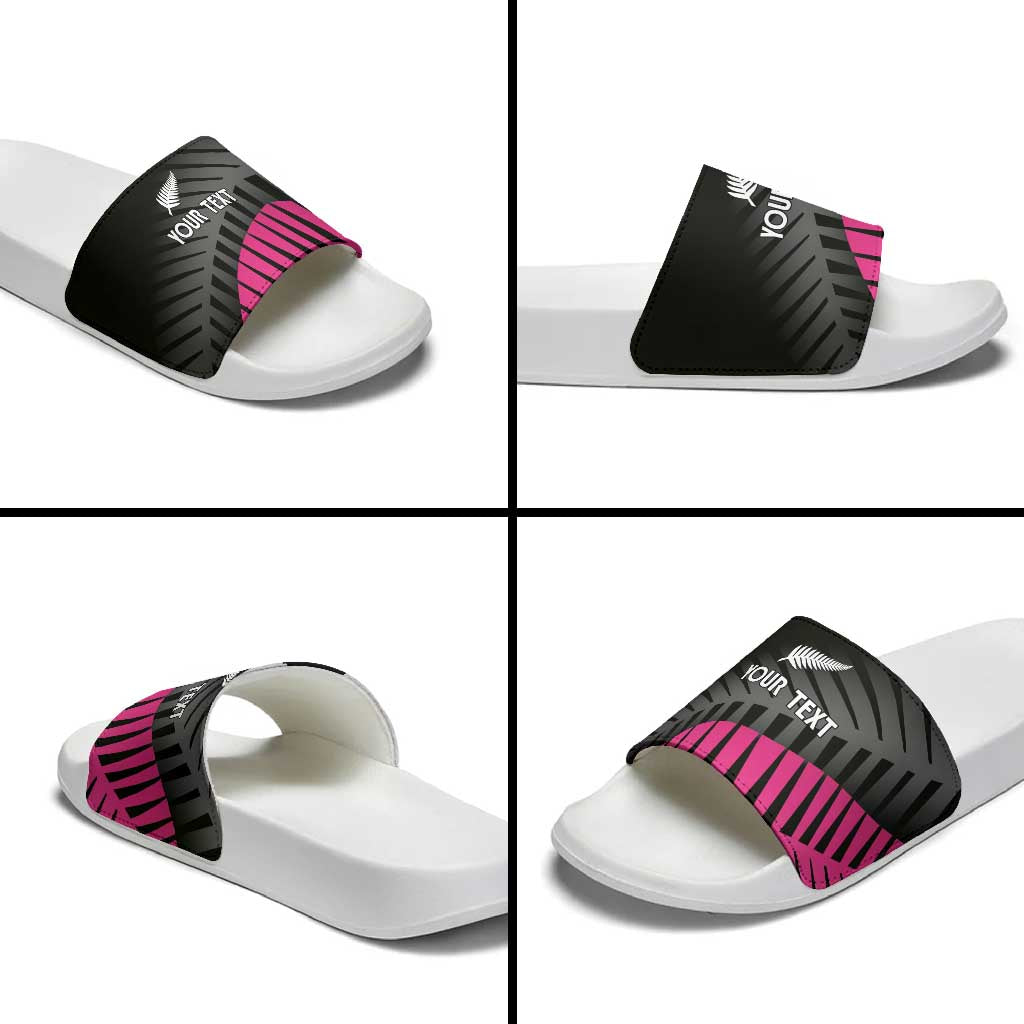 New Zealand Silver Fern Rugby Custom Slide Sandals 2025 All Black Go Champions - Polynesian Pride