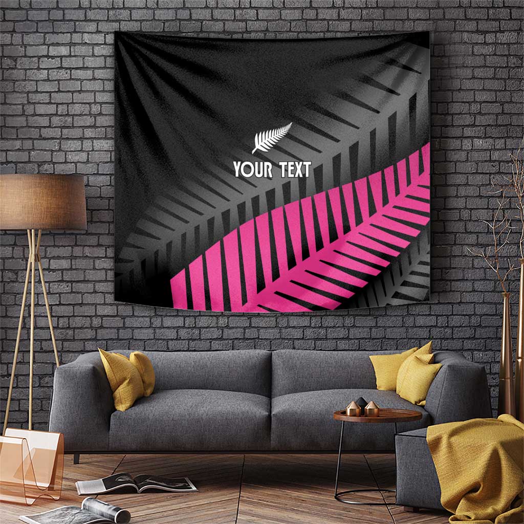New Zealand Silver Fern Rugby Custom Tapestry 2025 All Black Go Champions - Polynesian Pride