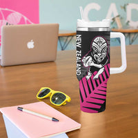 New Zealand Silver Fern Rugby Custom Tumbler With Handle 2025 All Black Go Champions - Polynesian Pride