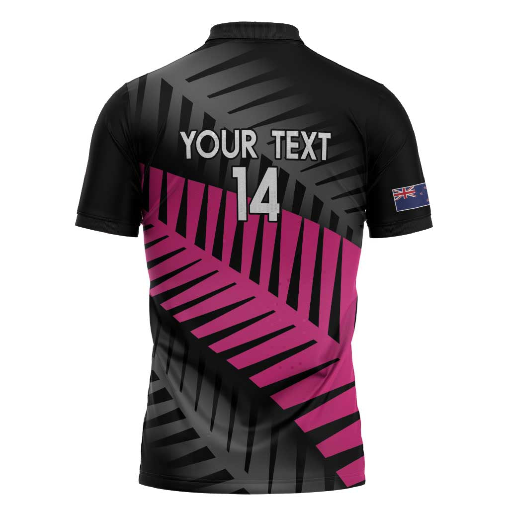 New Zealand Silver Fern Rugby Custom Zipper Polo Shirt 2025 All Black Go Champions - Polynesian Pride