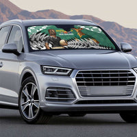 New Zealand South Africa Rugby Auto Sun Shade Springboks Kente All Black Maori Together - Polynesian Pride
