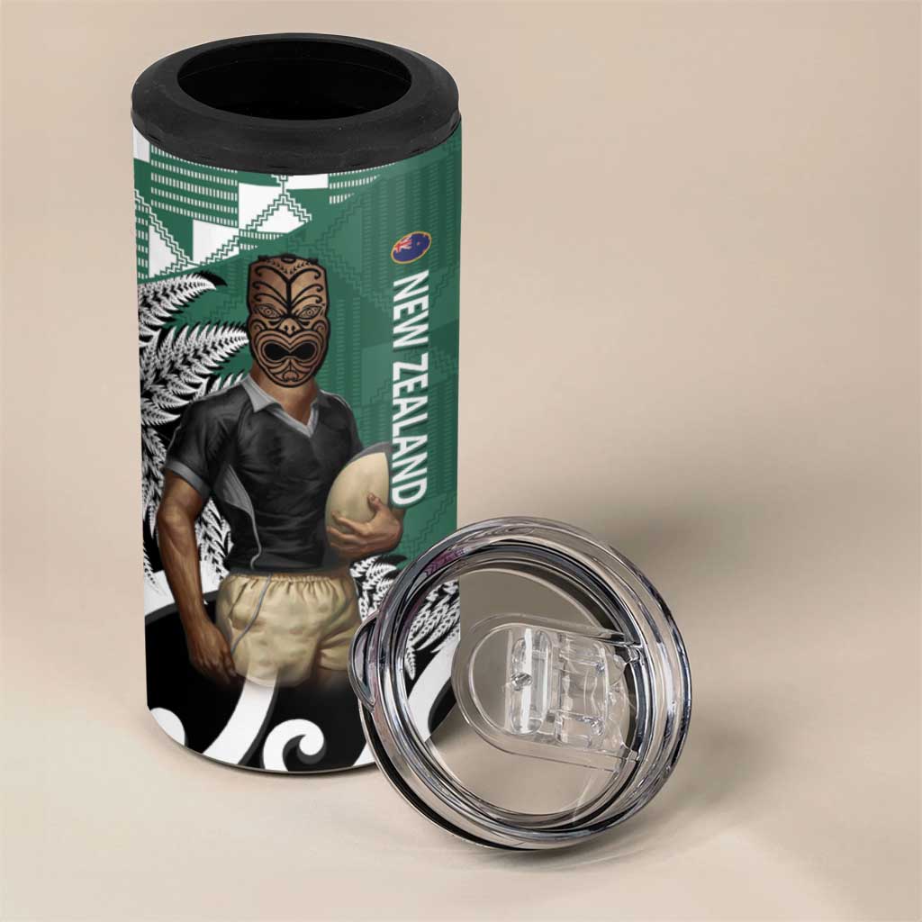 New Zealand South Africa Rugby 4 in 1 Can Cooler Tumbler Springboks Kente All Black Maori Together - Polynesian Pride