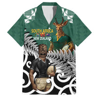New Zealand South Africa Rugby Custom Family Matching Long Sleeve Bodycon Dress and Hawaiian Shirt Springboks Kente All Black Maori Together - Polynesian Pride