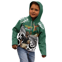 New Zealand South Africa Rugby Custom Kid Hoodie Springboks Kente All Black Maori Together - Polynesian Pride