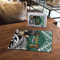 New Zealand South Africa Rugby Puzzle Springboks Kente All Black Maori Together - Polynesian Pride