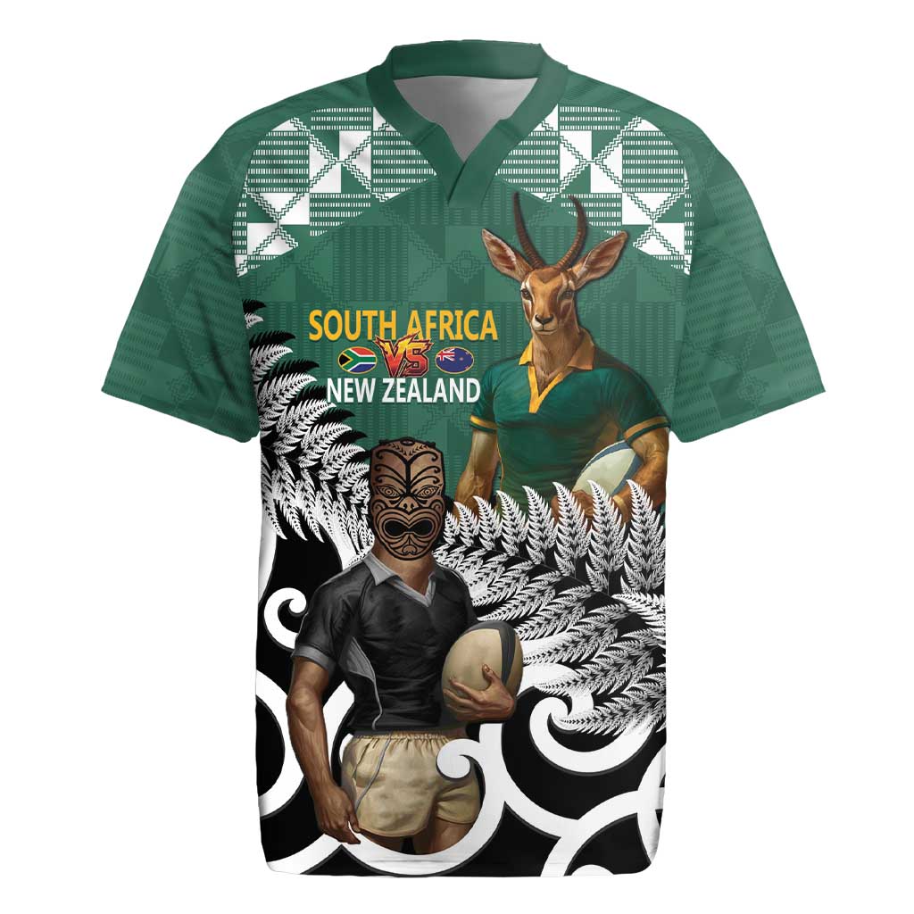 New Zealand South Africa Rugby Custom Rugby Jersey Springboks Kente All Black Maori Together - Polynesian Pride