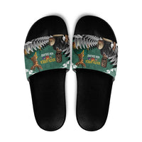 New Zealand South Africa Rugby Slide Sandals Springboks Kente All Black Maori Together - Polynesian Pride