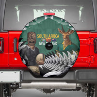 New Zealand South Africa Rugby Spare Tire Cover Springboks Kente All Black Maori Together - Polynesian Pride
