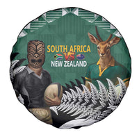 New Zealand South Africa Rugby Spare Tire Cover Springboks Kente All Black Maori Together - Polynesian Pride