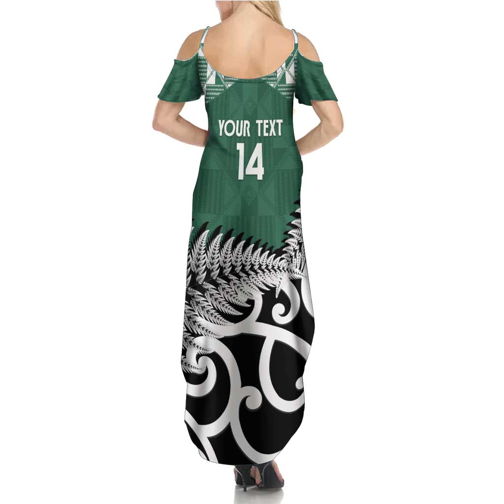 New Zealand South Africa Rugby Custom Summer Maxi Dress Springboks Kente All Black Maori Together - Polynesian Pride