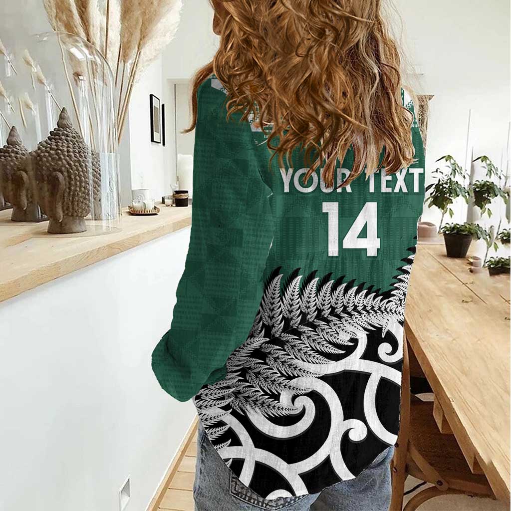 New Zealand South Africa Rugby Custom Women Casual Shirt Springboks Kente All Black Maori Together - Polynesian Pride