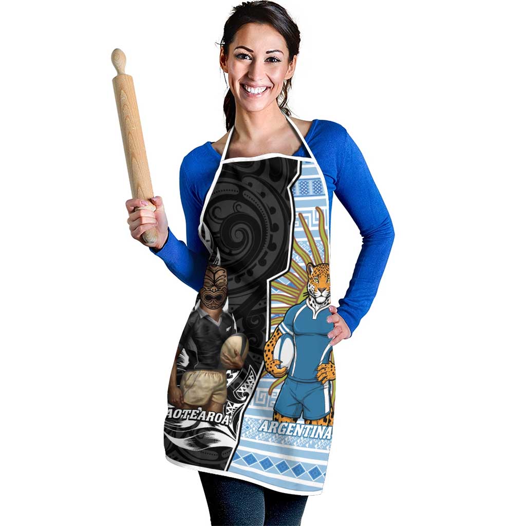 New Zealand Argentina Rugby Apron 2025 Los Pumas All Black Together - Polynesian Pride