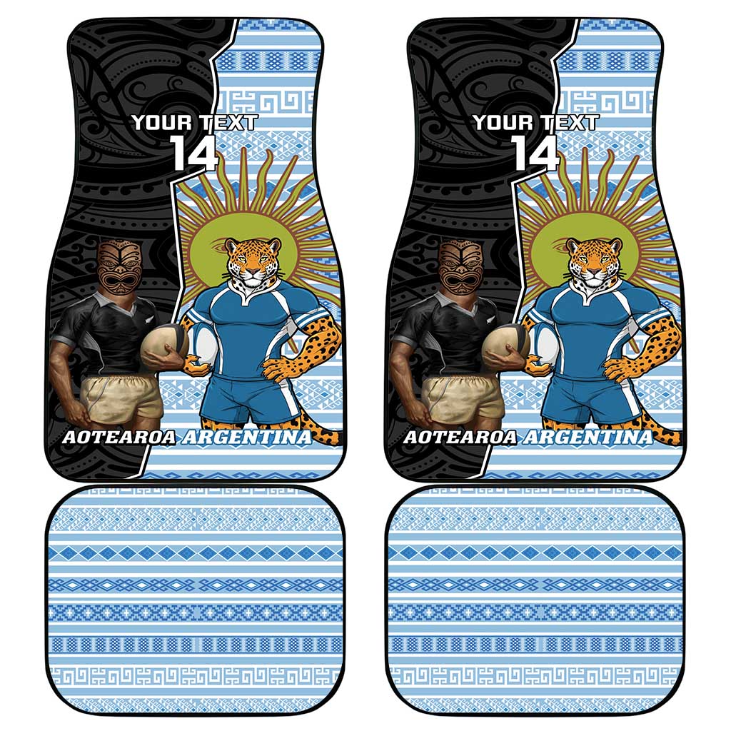 New Zealand Argentina Rugby Car Mats 2025 Los Pumas All Black Together - Polynesian Pride