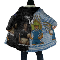 New Zealand Argentina Rugby Custom Cloak 2025 Los Pumas All Black Together - Polynesian Pride
