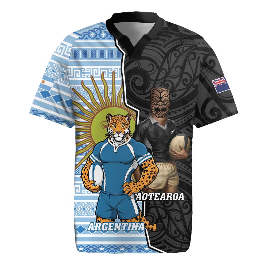 New Zealand Argentina Rugby Custom Rugby Jersey 2025 Los Pumas All Black Together - Polynesian Pride