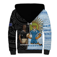 New Zealand Argentina Rugby Custom Sherpa Hoodie 2025 Los Pumas All Black Together - Polynesian Pride