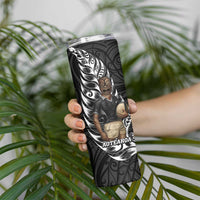 New Zealand Argentina Rugby Skinny Tumbler 2025 Los Pumas All Black Together - Polynesian Pride