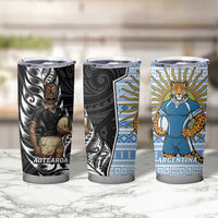 New Zealand Argentina Rugby Tumbler Cup 2025 Los Pumas All Black Together - Polynesian Pride