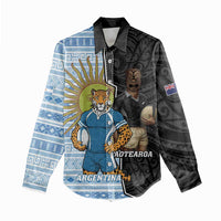 New Zealand Argentina Rugby Custom Women Casual Shirt 2025 Los Pumas All Black Together - Polynesian Pride