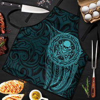 New Zealand Skull Darts Apron Aotearoa Maori Chest Tattoo Stylized Teal - Polynesian Pride