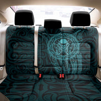 New Zealand Skull Darts Back Car Seat Cover Aotearoa Maori Chest Tattoo Stylized Teal - Polynesian Pride