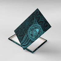 New Zealand Skull Darts Canvas Wall Art Aotearoa Maori Chest Tattoo Stylized Teal - Polynesian Pride