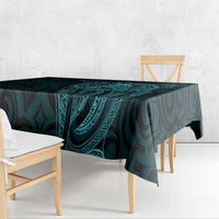 New Zealand Skull Darts Tablecloth Aotearoa Maori Chest Tattoo Stylized Teal - Polynesian Pride