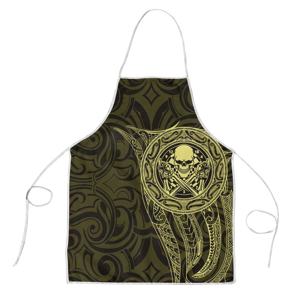 New Zealand Skull Darts Apron Aotearoa Maori Chest Tattoo Stylized Gold - Polynesian Pride
