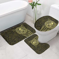 New Zealand Skull Darts Bathroom Set Aotearoa Maori Chest Tattoo Stylized Gold - Polynesian Pride