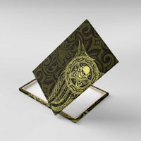 New Zealand Skull Darts Canvas Wall Art Aotearoa Maori Chest Tattoo Stylized Gold - Polynesian Pride