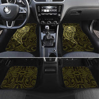 New Zealand Skull Darts Car Mats Aotearoa Maori Chest Tattoo Stylized Gold - Polynesian Pride