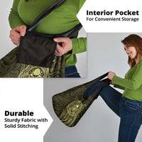 New Zealand Skull Darts Grocery Bag Aotearoa Maori Chest Tattoo Stylized Gold - Polynesian Pride