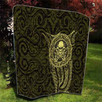 New Zealand Skull Darts Quilt Aotearoa Maori Chest Tattoo Stylized Gold - Polynesian Pride