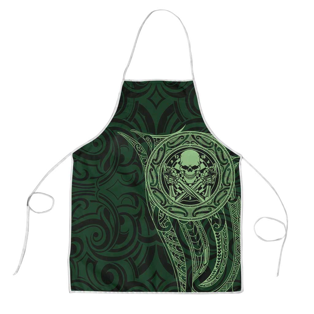 New Zealand Skull Darts Apron Aotearoa Maori Chest Tattoo Stylized Green - Polynesian Pride