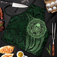 New Zealand Skull Darts Apron Aotearoa Maori Chest Tattoo Stylized Green - Polynesian Pride