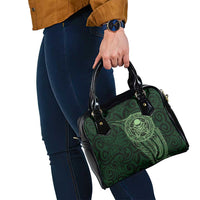 New Zealand Skull Darts Shoulder Handbag Aotearoa Maori Chest Tattoo Stylized Green - Polynesian Pride