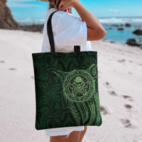 New Zealand Skull Darts Tote Bag Aotearoa Maori Chest Tattoo Stylized Green - Polynesian Pride