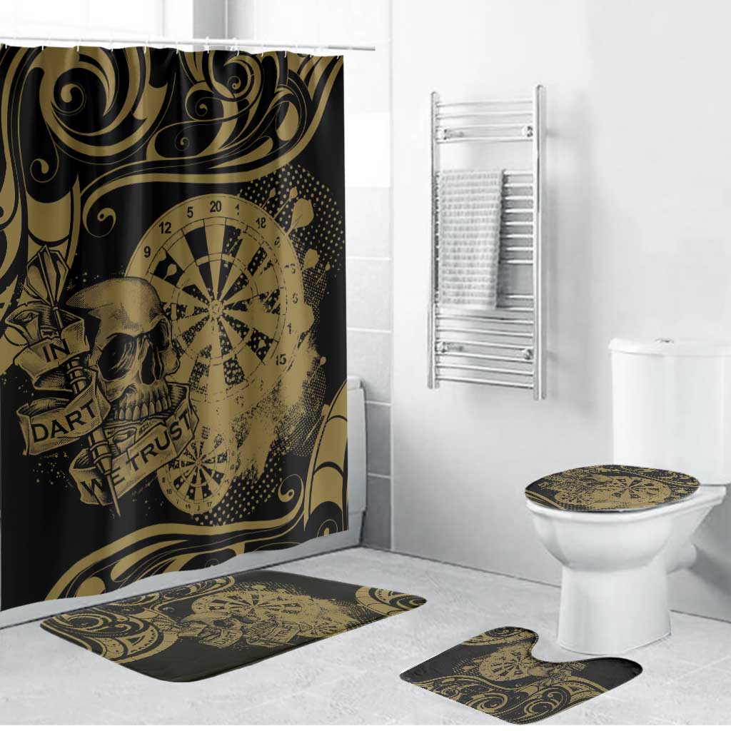 New Zealand Darts Bathroom Set Skull In Dart We Trust Maori Pattern - Polynesian Pride