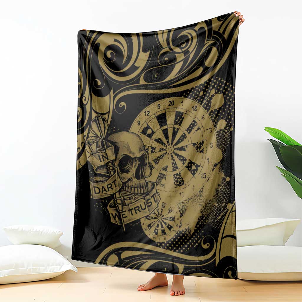 New Zealand Darts Blanket Skull In Dart We Trust Maori Pattern - Polynesian Pride