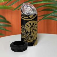 New Zealand Darts 4 in 1 Can Cooler Tumbler Skull In Dart We Trust Maori Pattern - Polynesian Pride