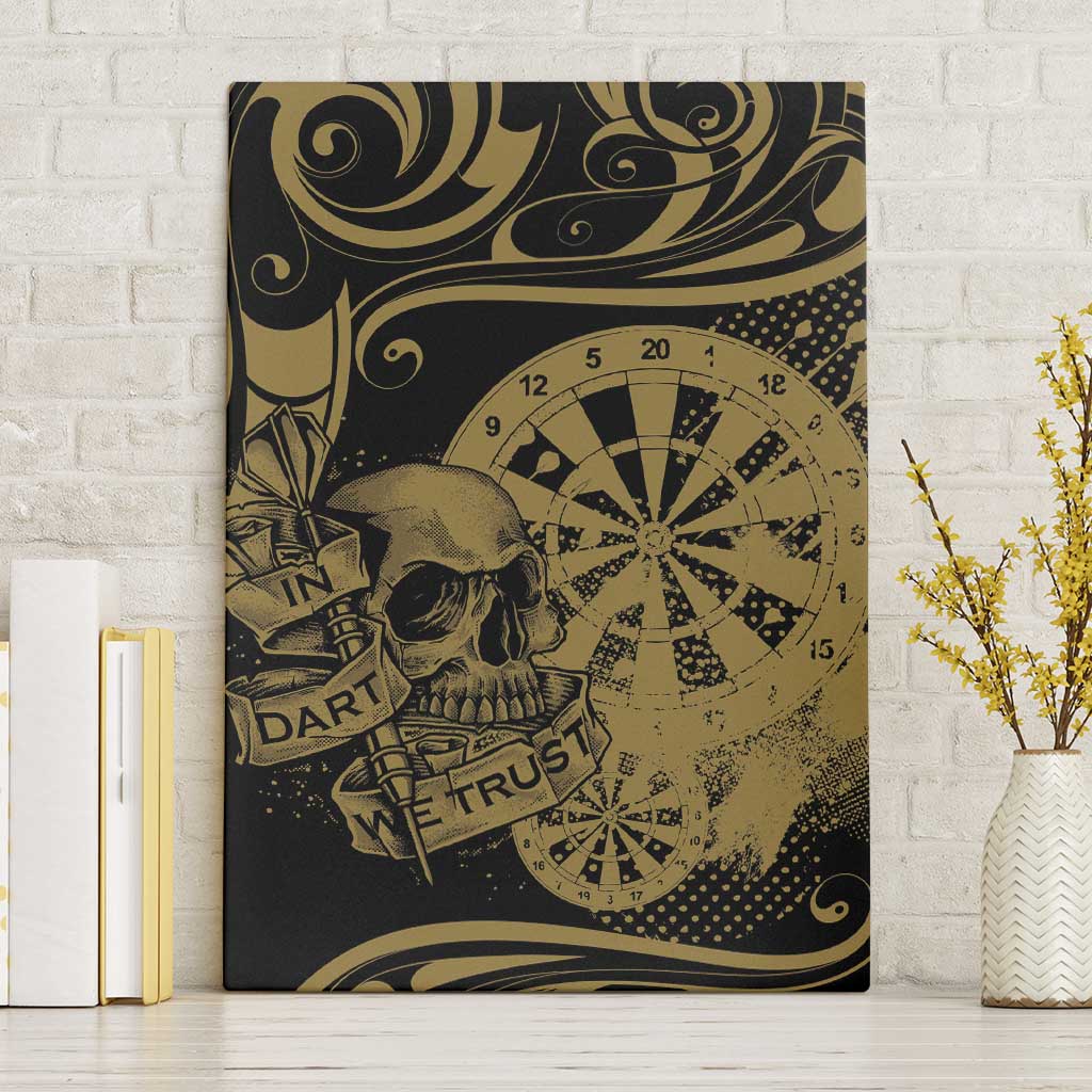 New Zealand Darts Canvas Wall Art Skull In Dart We Trust Maori Pattern - Polynesian Pride