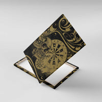 New Zealand Darts Canvas Wall Art Skull In Dart We Trust Maori Pattern - Polynesian Pride