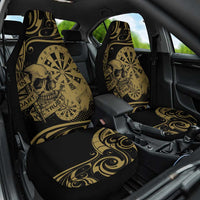 New Zealand Darts Car Seat Cover Skull In Dart We Trust Maori Pattern - Polynesian Pride