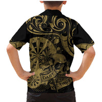 New Zealand Darts Family Matching Mermaid Dress and Hawaiian Shirt Skull In Dart We Trust Maori Pattern - Polynesian Pride
