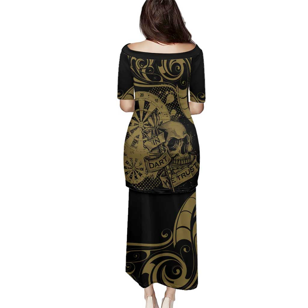 New Zealand Darts Family Matching Puletasi and Hawaiian Shirt Skull In Dart We Trust Maori Pattern - Polynesian Pride