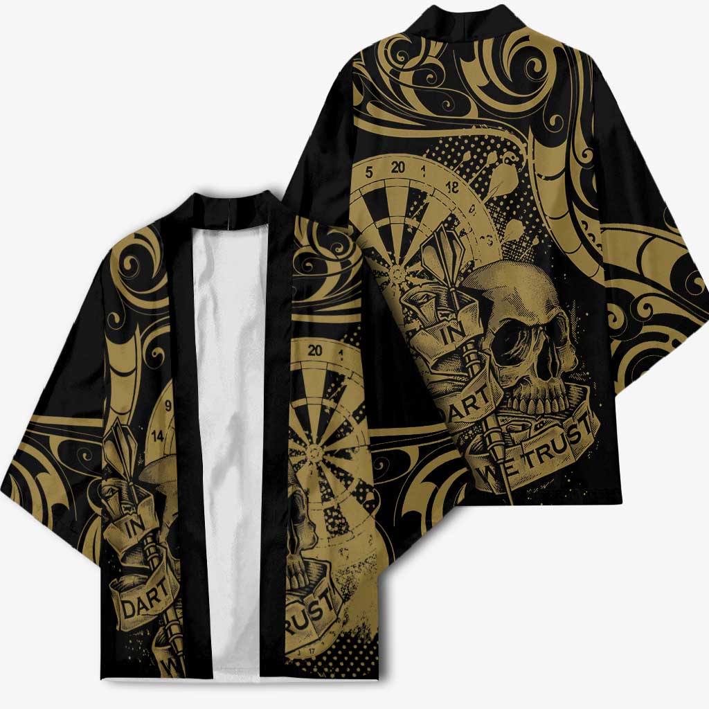 New Zealand Darts Kimono Skull In Dart We Trust Maori Pattern - Polynesian Pride