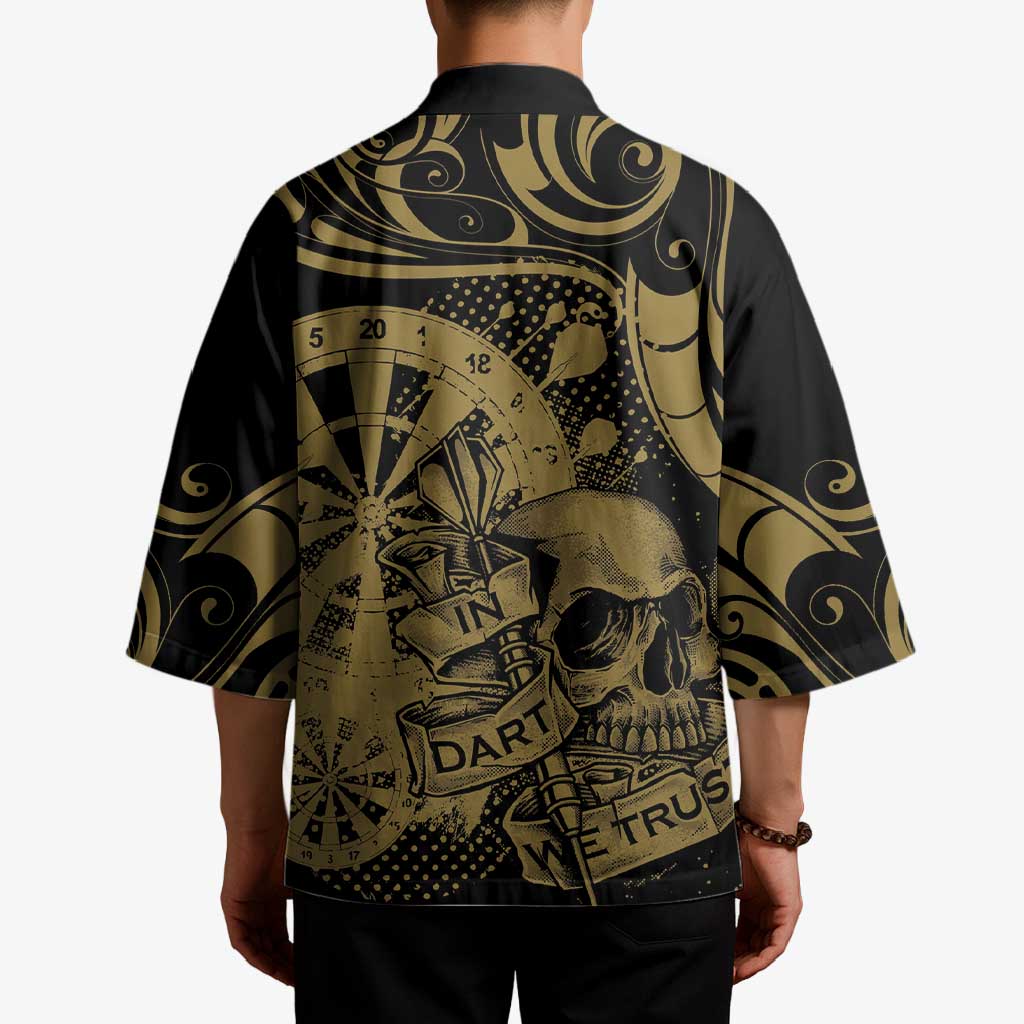 New Zealand Darts Kimono Skull In Dart We Trust Maori Pattern - Polynesian Pride
