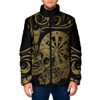 New Zealand Darts Padded Jacket Skull In Dart We Trust Maori Pattern - Polynesian Pride
