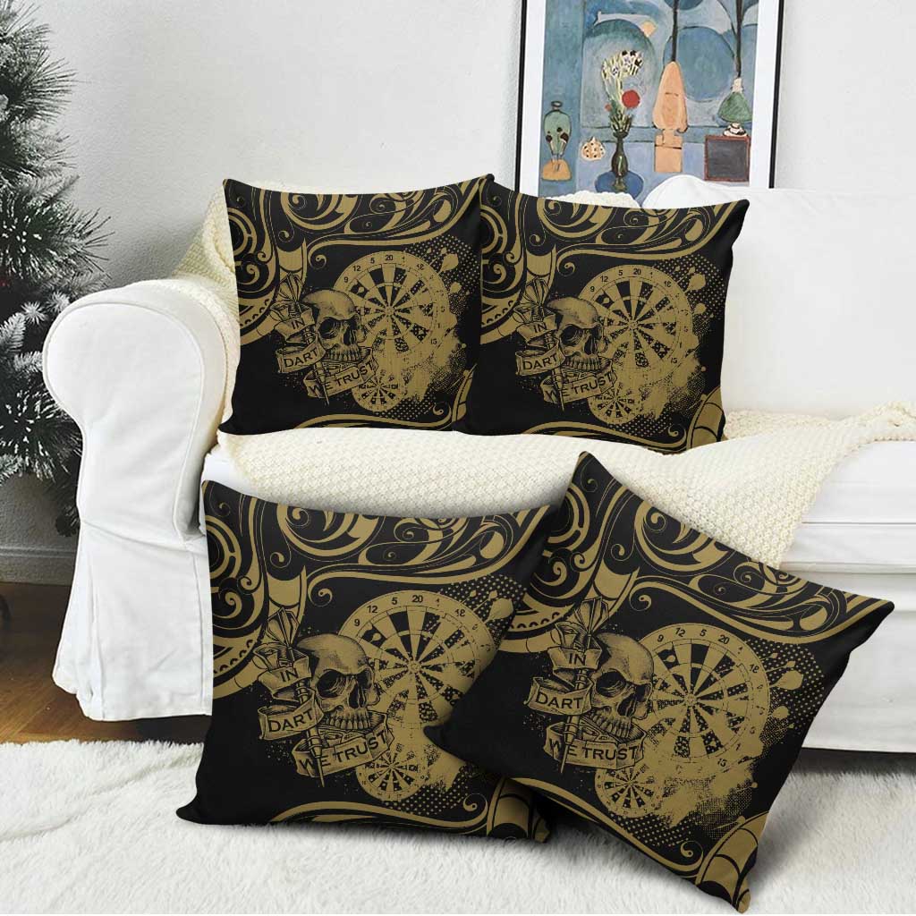 New Zealand Darts Pillow Cover Skull In Dart We Trust Maori Pattern - Polynesian Pride